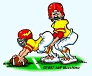 cartoon of a quarterback and center